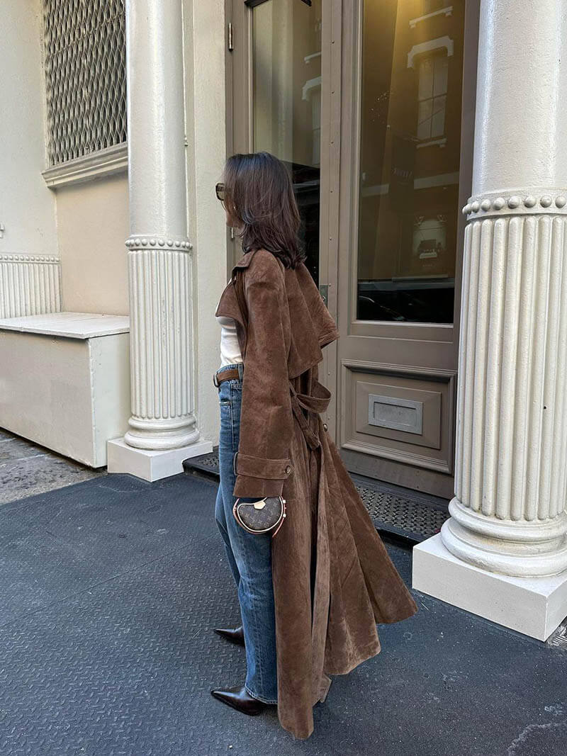 Valenzora | Trenchcoat aus Wildlederimitat