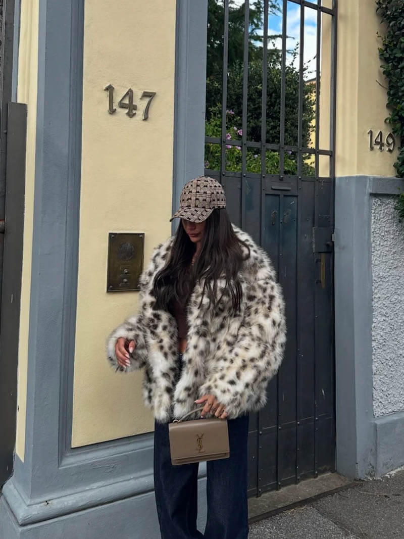 Valenzora | Jacke aus Leopardenfellimitat
