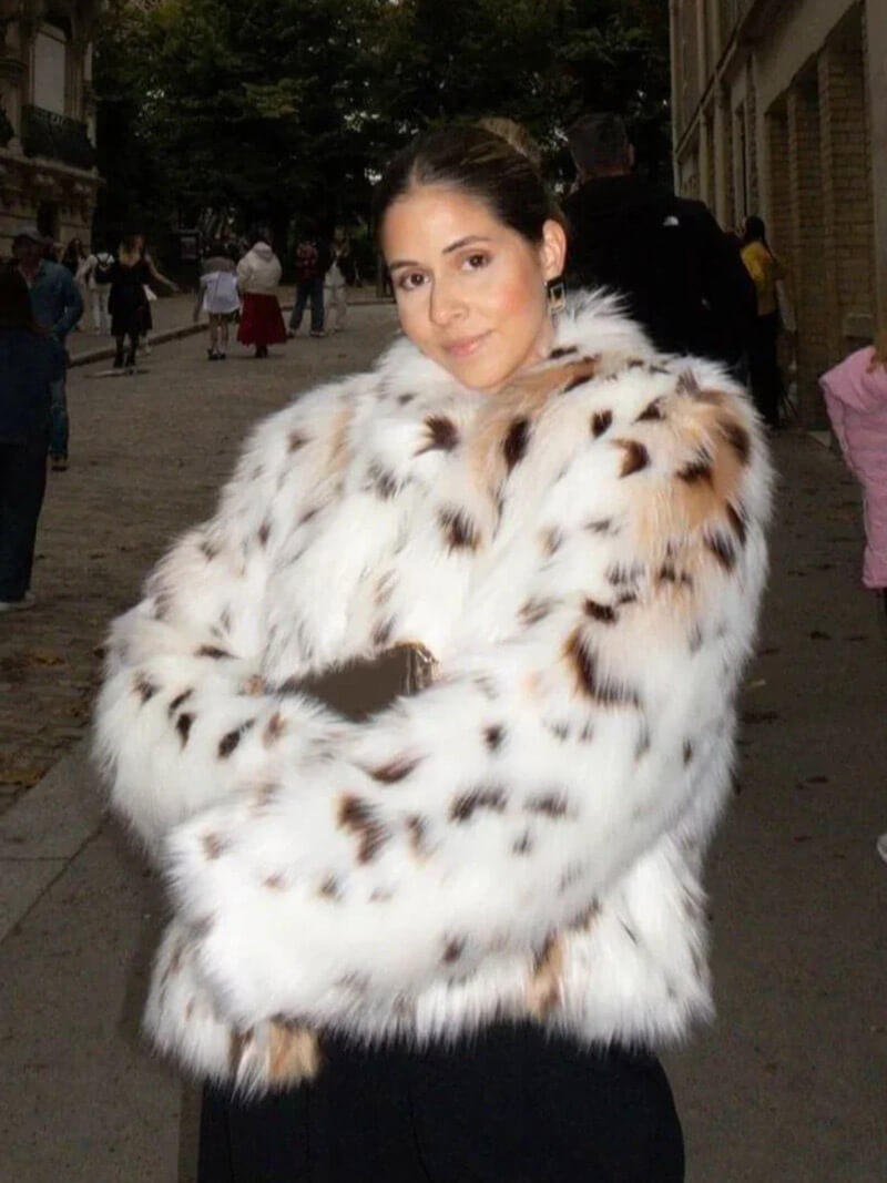 Valenzora | Leopard print fur jacket