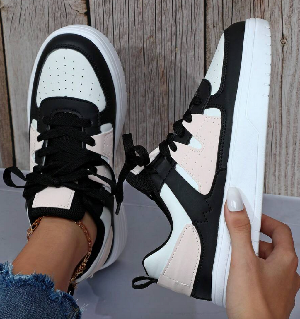 Valenzora | Pastel-colored colorblock sneakers with chunky soles for women