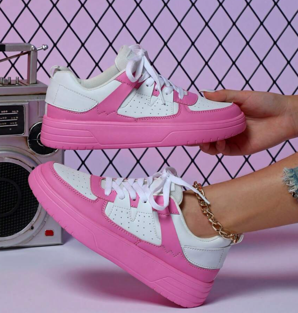 Valenzora | Pastel Colorblock Sneakers with Chunky Sole for Women