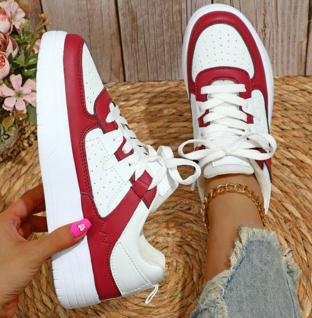 Valenzora | Pastel-colored colorblock sneakers with chunky soles for women