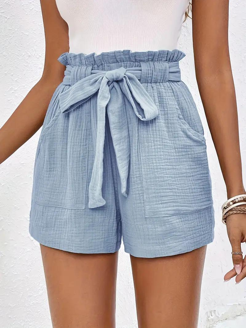 Valenzora | Shorts mit Gürtel, locker geschnitten, High-Waist-Shorts, Mini-Shorts