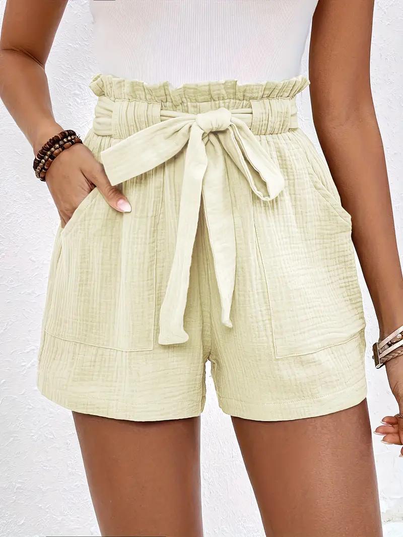 Valenzora | Shorts mit Gürtel, locker geschnitten, High-Waist-Shorts, Mini-Shorts