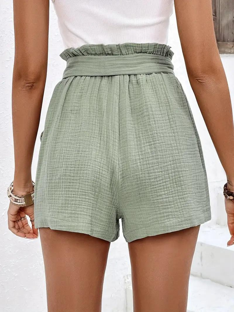 Valenzora | Shorts mit Gürtel, locker geschnitten, High-Waist-Shorts, Mini-Shorts