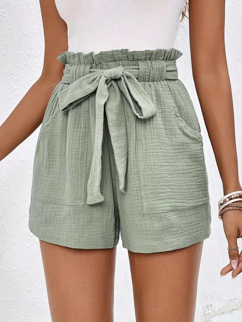 Valenzora | Shorts mit Gürtel, locker geschnitten, High-Waist-Shorts, Mini-Shorts