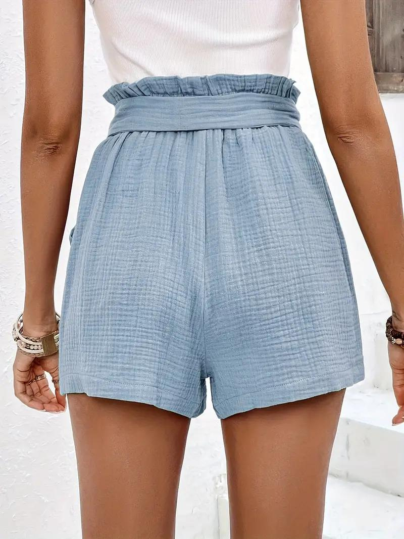 Valenzora | Shorts mit Gürtel, locker geschnitten, High-Waist-Shorts, Mini-Shorts