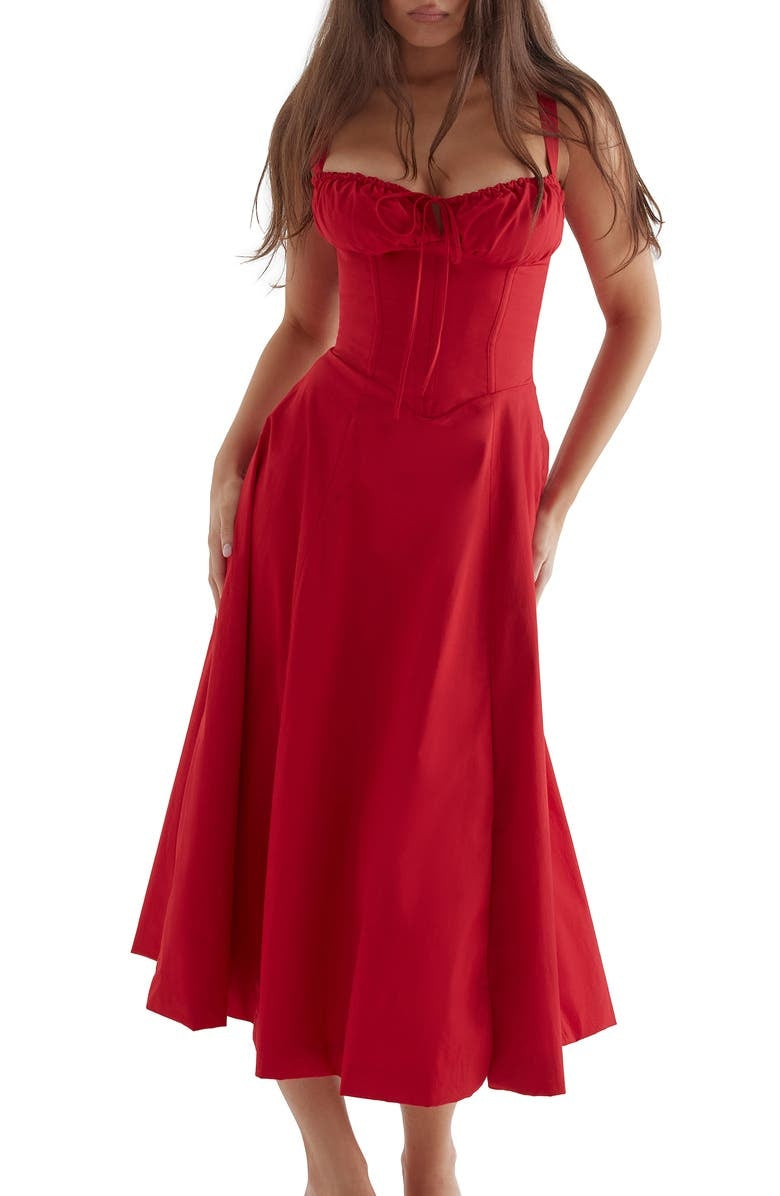 Valenzora | Sleeveless back tie midi dress sun dress