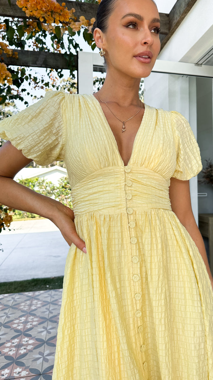 Valenzora | V-Ausschnitt Puffärmel Maxikleid Sommerkleider