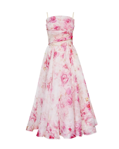Valenzora | Asymmetrisches Kleid mit bedrucktem Gürtel