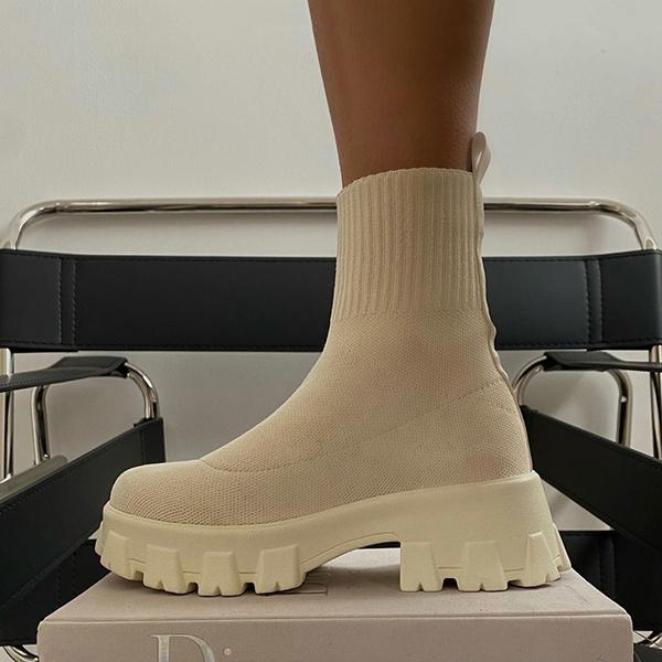 Valenzora | Chunky Platform Sock Boots Women's Boots