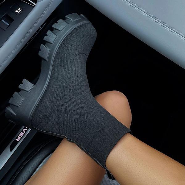 Valenzora | Chunky Platform Sock Boots Women's Boots
