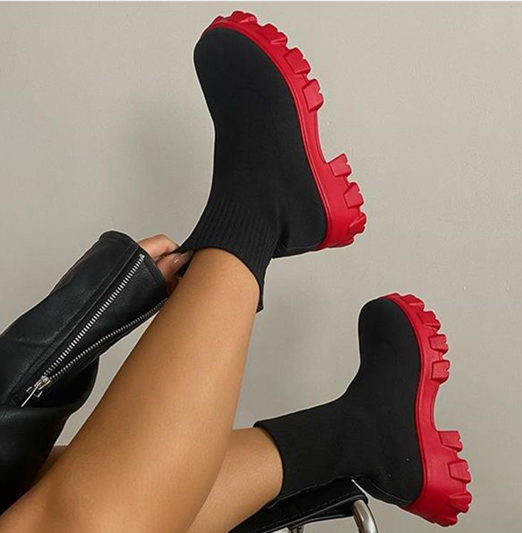Valenzora | Chunky Platform Sock Boots Women's Boots
