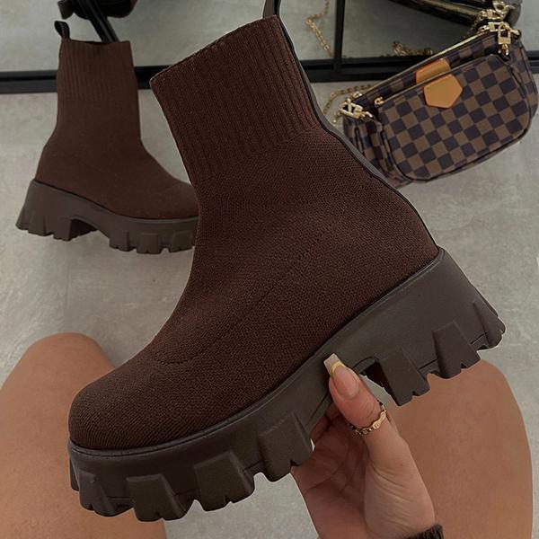 Valenzora | Chunky Platform Sock Boots Women's Boots
