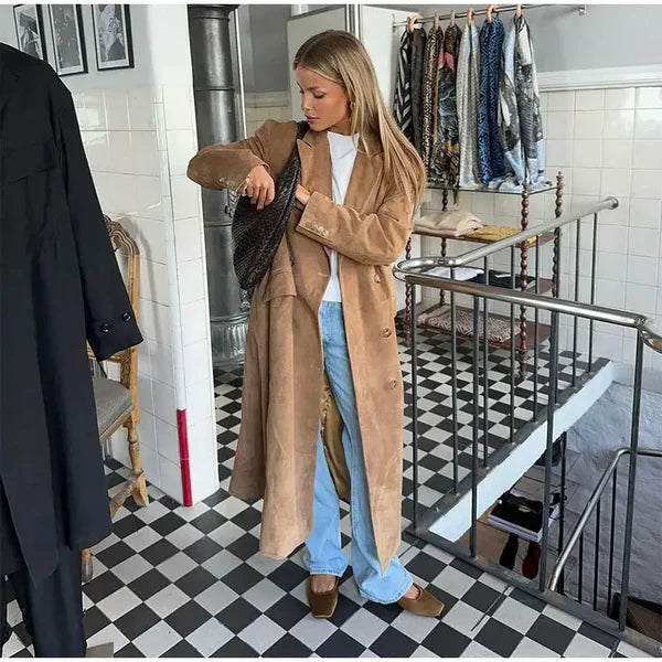 Valenzora | Trenchcoat aus Wildlederimitat