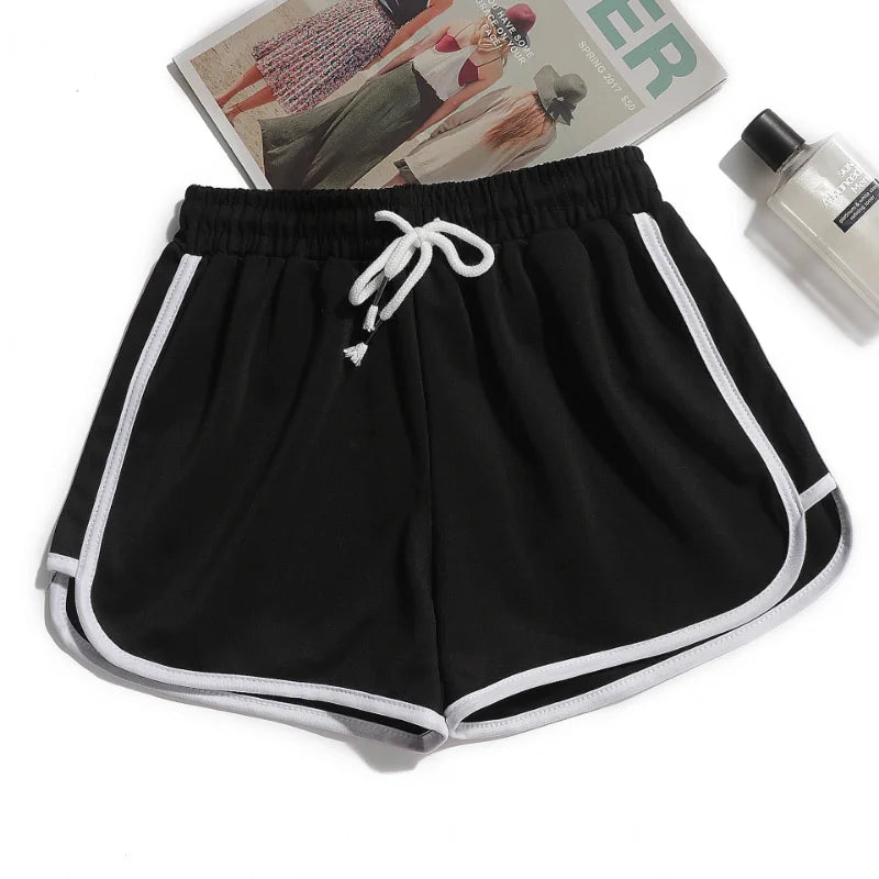Women's striped shorts with breathable, elastic waistband
