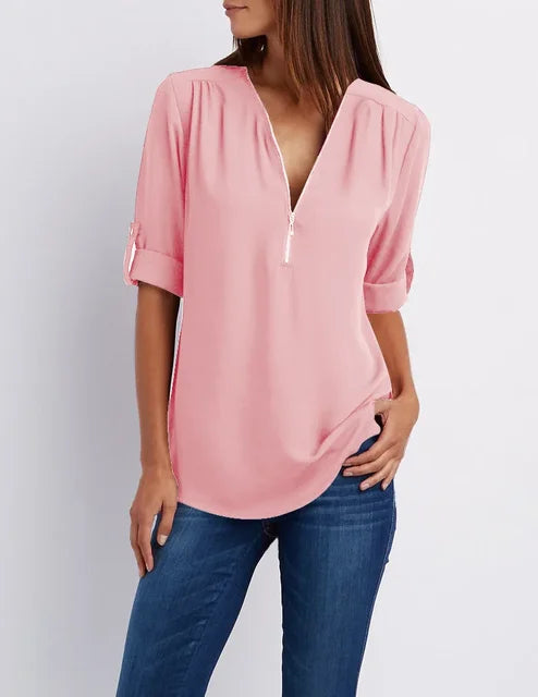 Valenzora | Modernes Zip-Top aus nachhaltiger Baumwolle