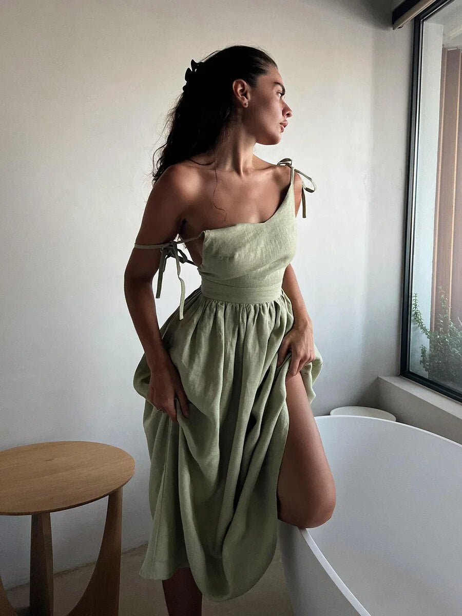 Valenzora | Breathable Linen Summer Dress for Women