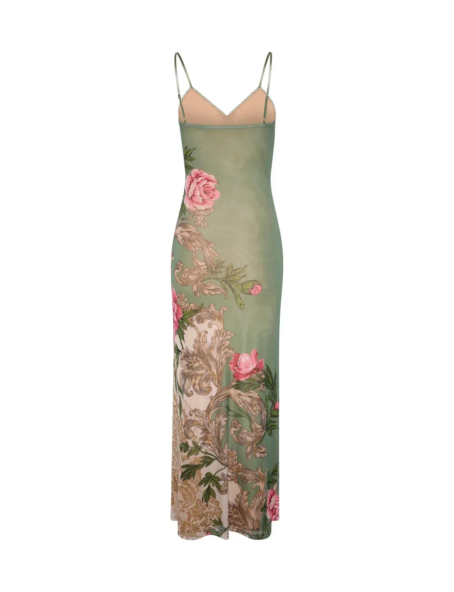 Valenzora | Floral Green Lace Dress