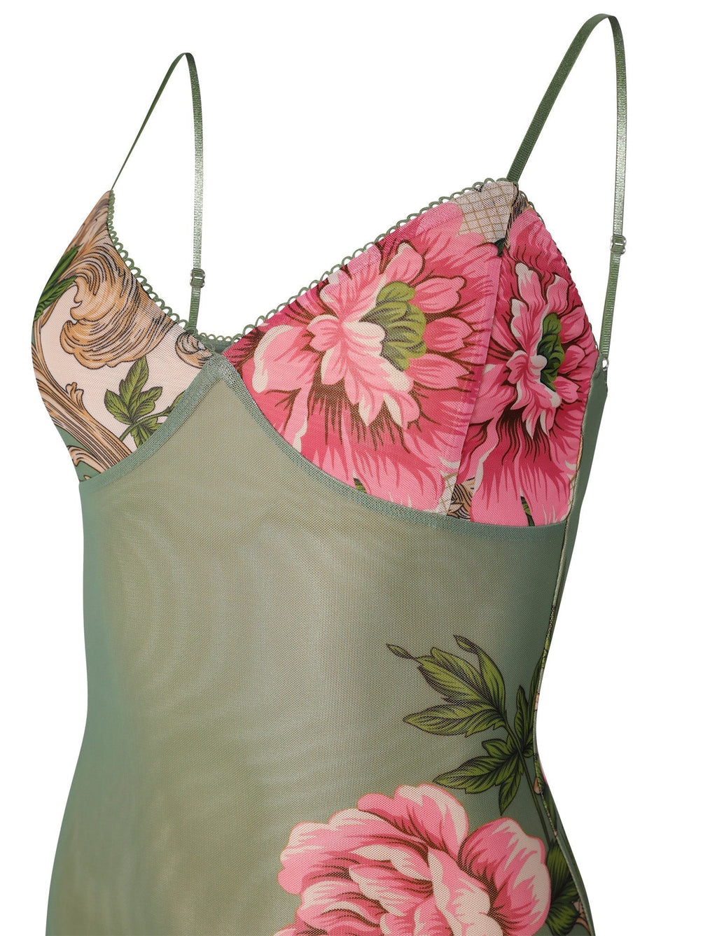 Valenzora | Floral Green Lace Dress