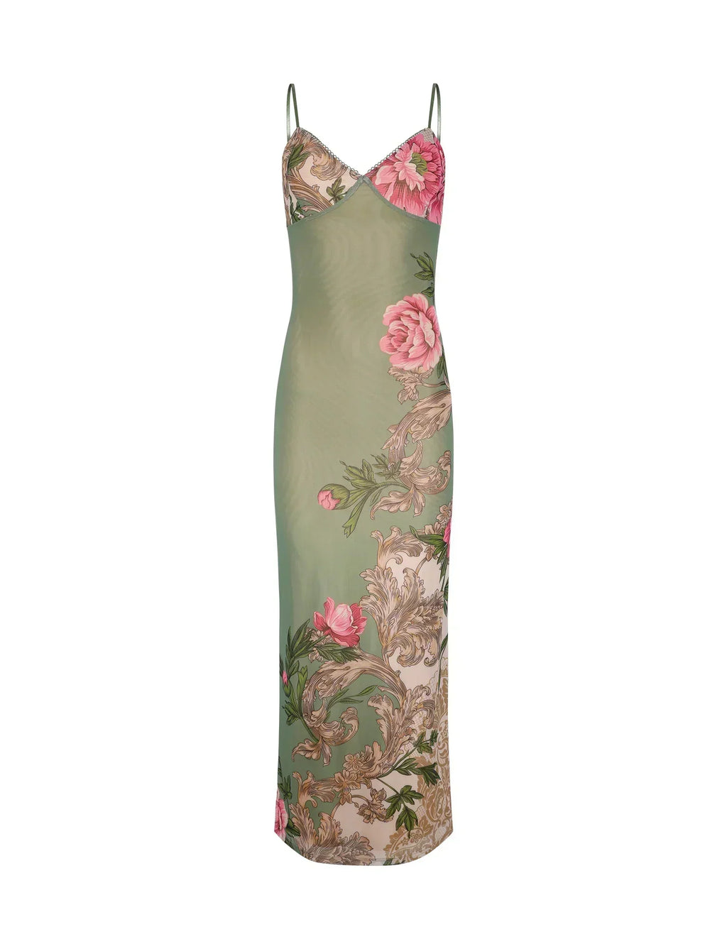 Valenzora | Floral Green Lace Dress