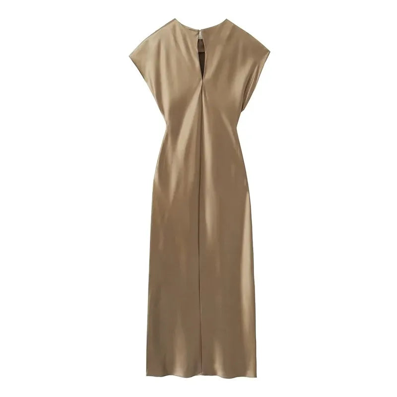 Sophia™ - Elegant satin midi dress