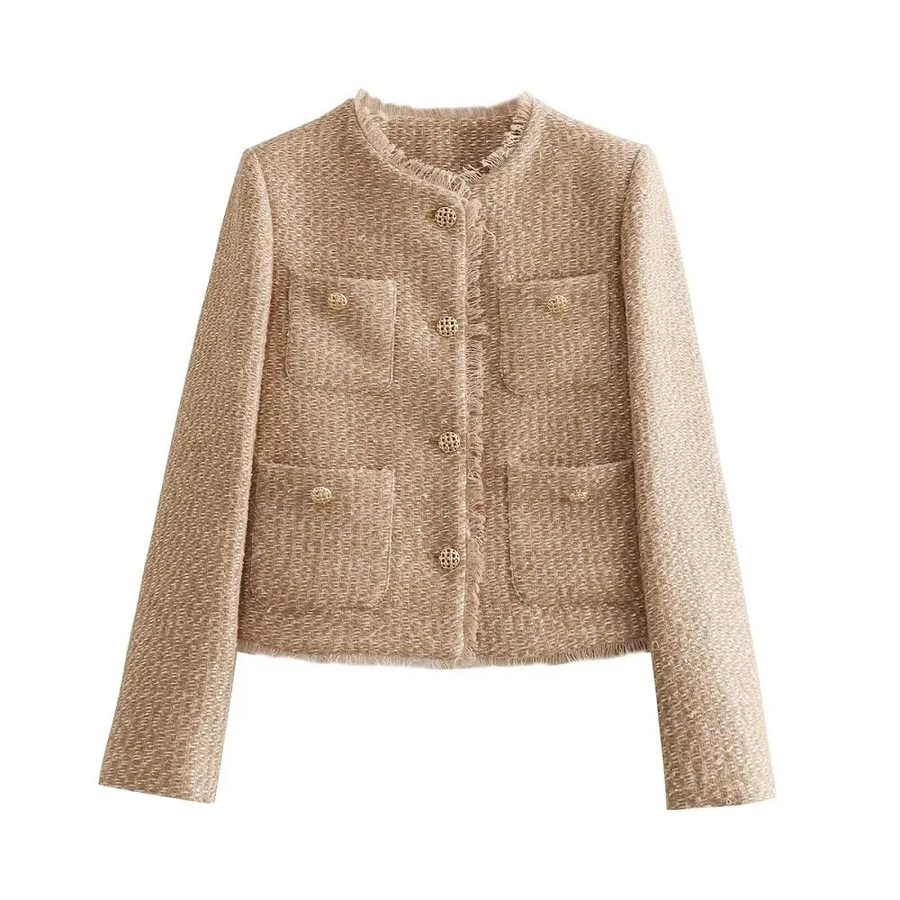 Valenzora - Stylish bouclé jacket with gold buttons