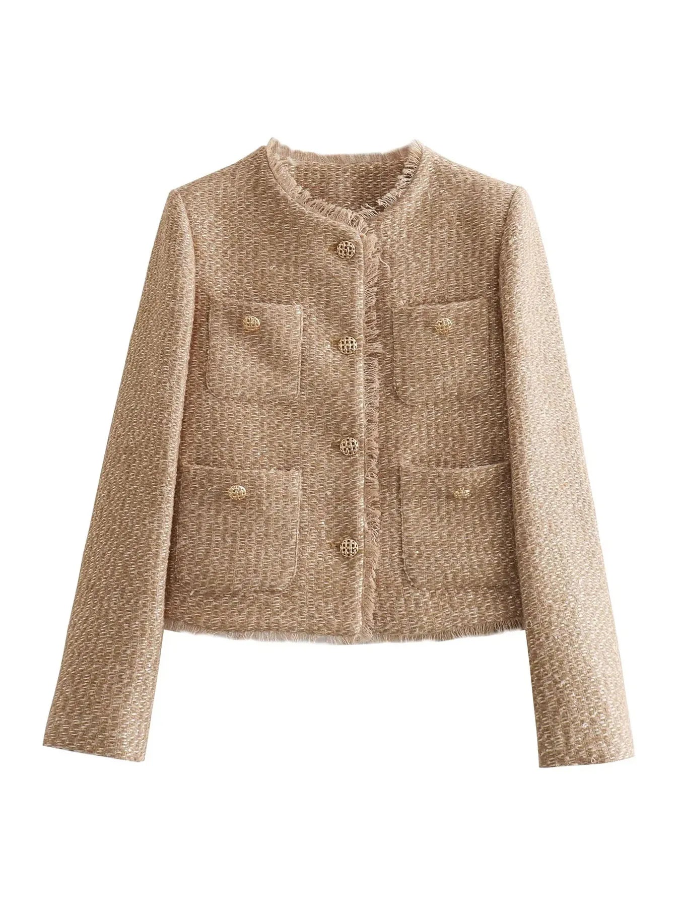 Valenzora - Stylish bouclé jacket with gold buttons