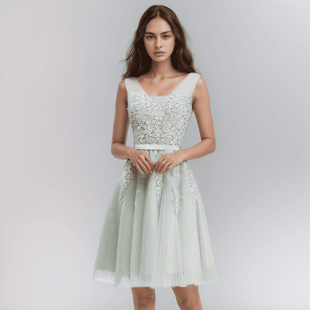 Valenzora | Kleid mit Spitzenapplikationen für die Hochzeit