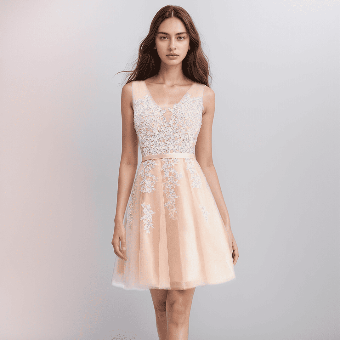 Valenzora | Kleid mit Spitzenapplikationen für die Hochzeit