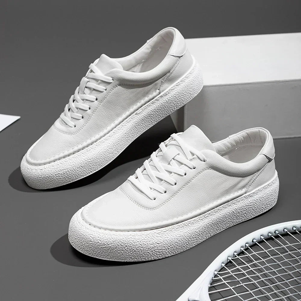 Valenzora | Premium Leather Sneakers with White Sole