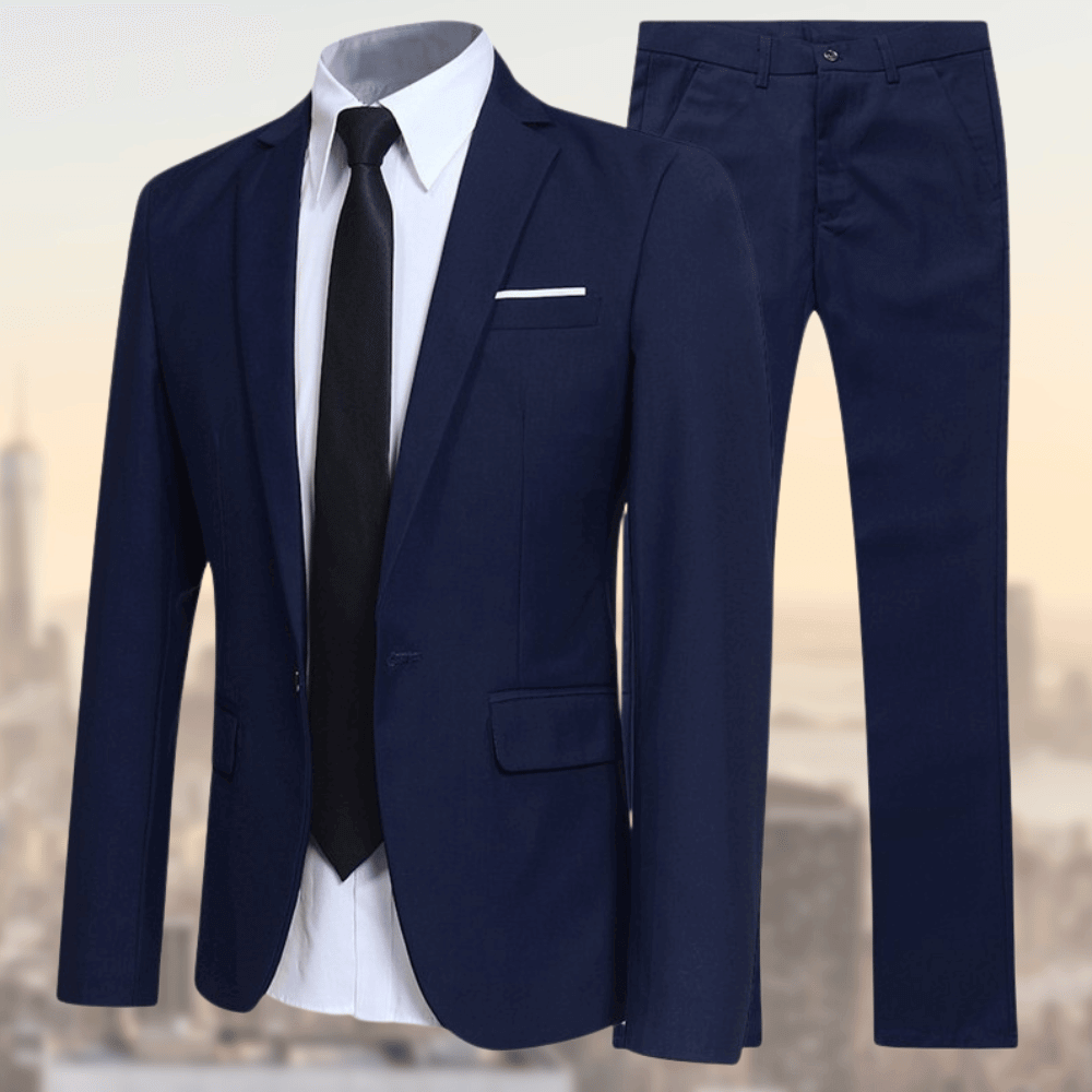 Valenzora | Zweiteiliges Set mit Blazer mit Reverskragen und langen Hosen