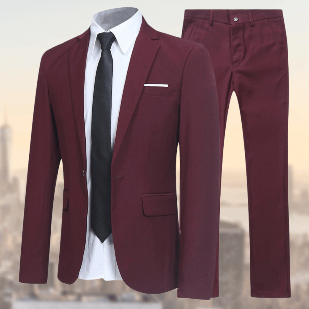 Valenzora | Zweiteiliges Set mit Blazer mit Reverskragen und langen Hosen