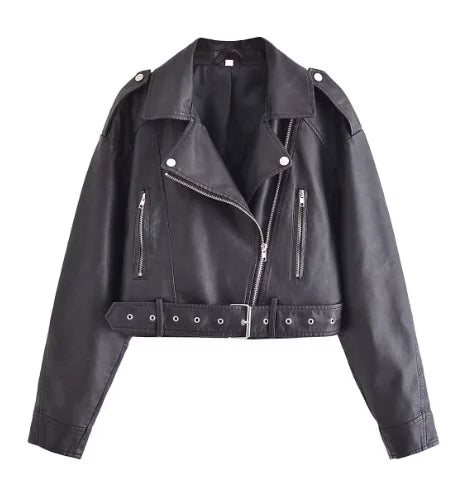 Valenzora | Retro Leather Jacket for Women