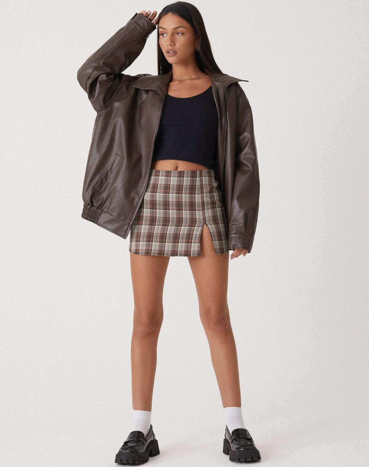 Valenzora | Oversized Faux Leather Jacket with Zipper, Women's Faux Leather Jacket