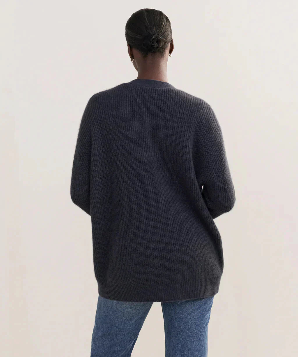 Valenzora | Oversized women's cashmere cardigan with V-neck and buttons