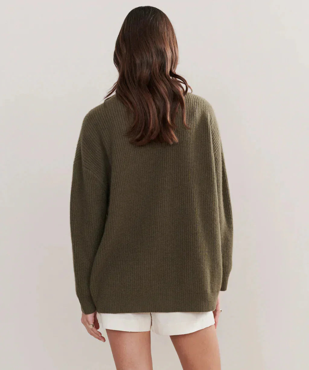 Valenzora | Oversized women's cashmere cardigan with V-neck and buttons