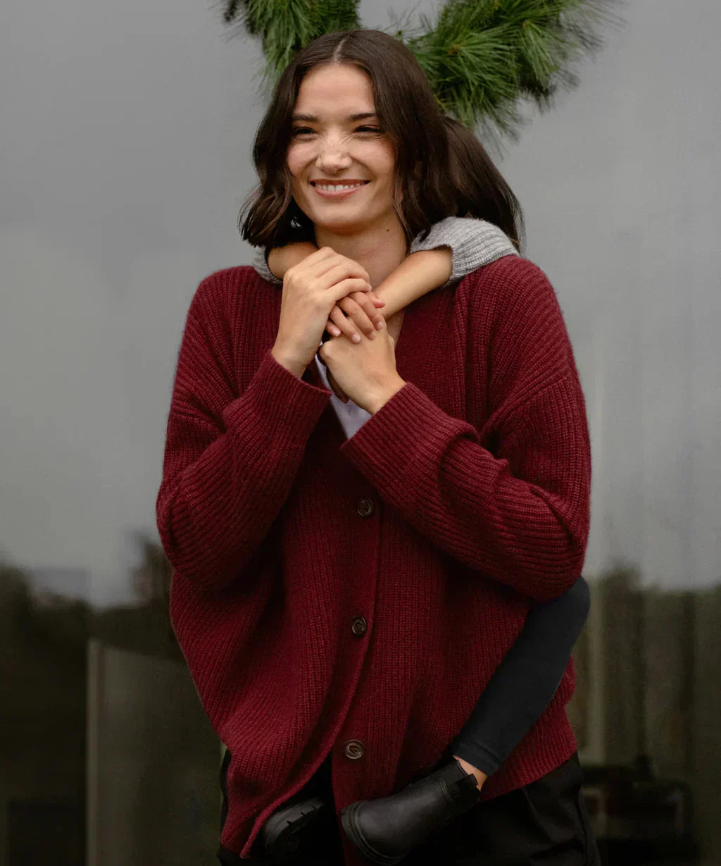 Valenzora | Oversized women's cashmere cardigan with V-neck and buttons