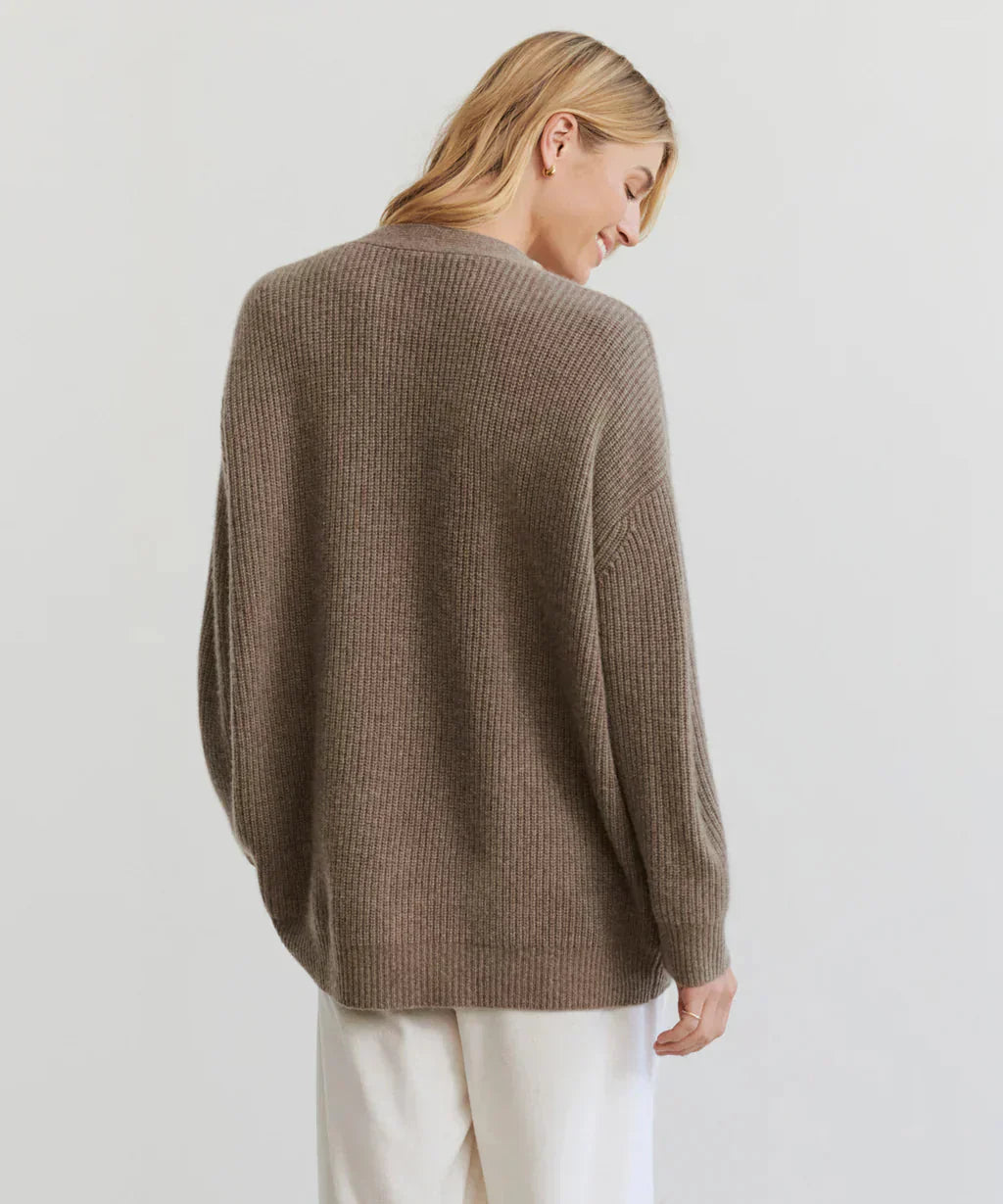 Valenzora | Oversized women's cashmere cardigan with V-neck and buttons