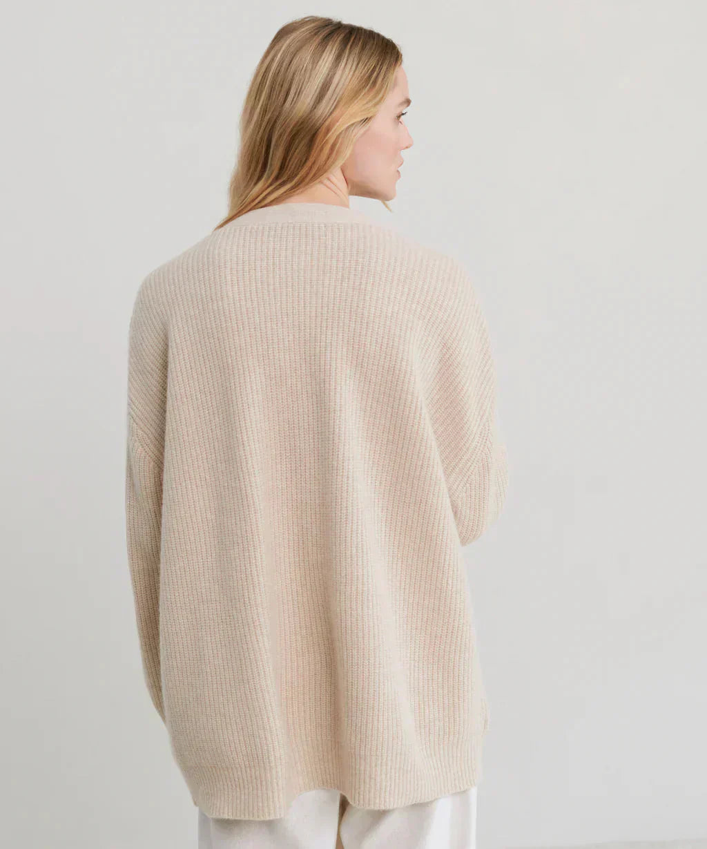 Valenzora | Oversized women's cashmere cardigan with V-neck and buttons