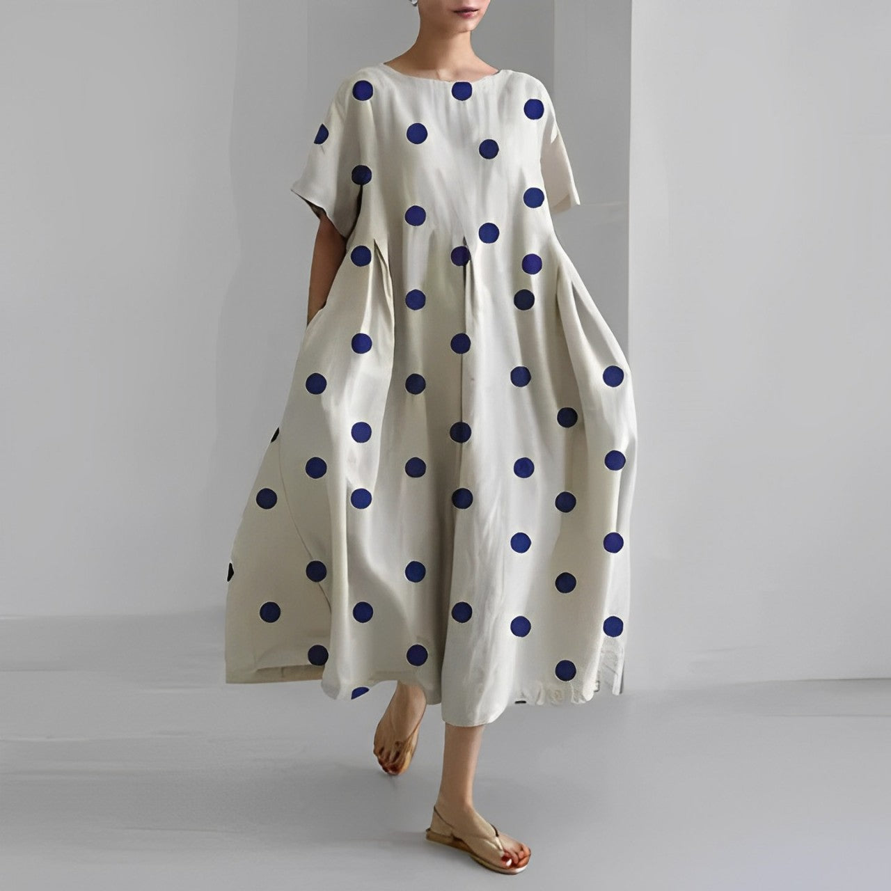 Valenzora | Oversized dress, loose fit, short sleeves, summer dress, long dresses