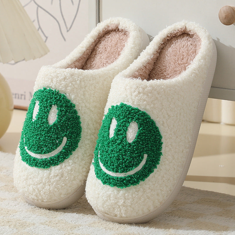 Valenzora Large Smiley Pattern Fur Slippers