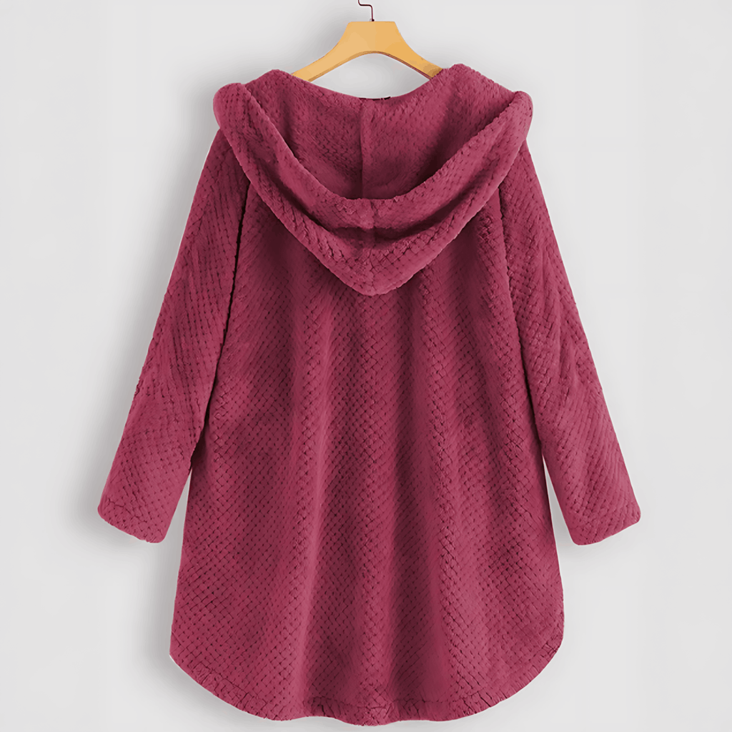 Valenzora | Warm cardigan with soft lining and hood for women