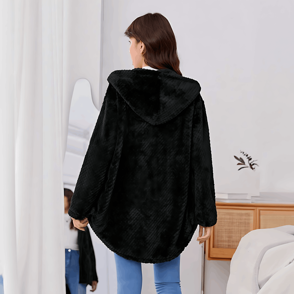 Valenzora | Warm cardigan with soft lining and hood for women