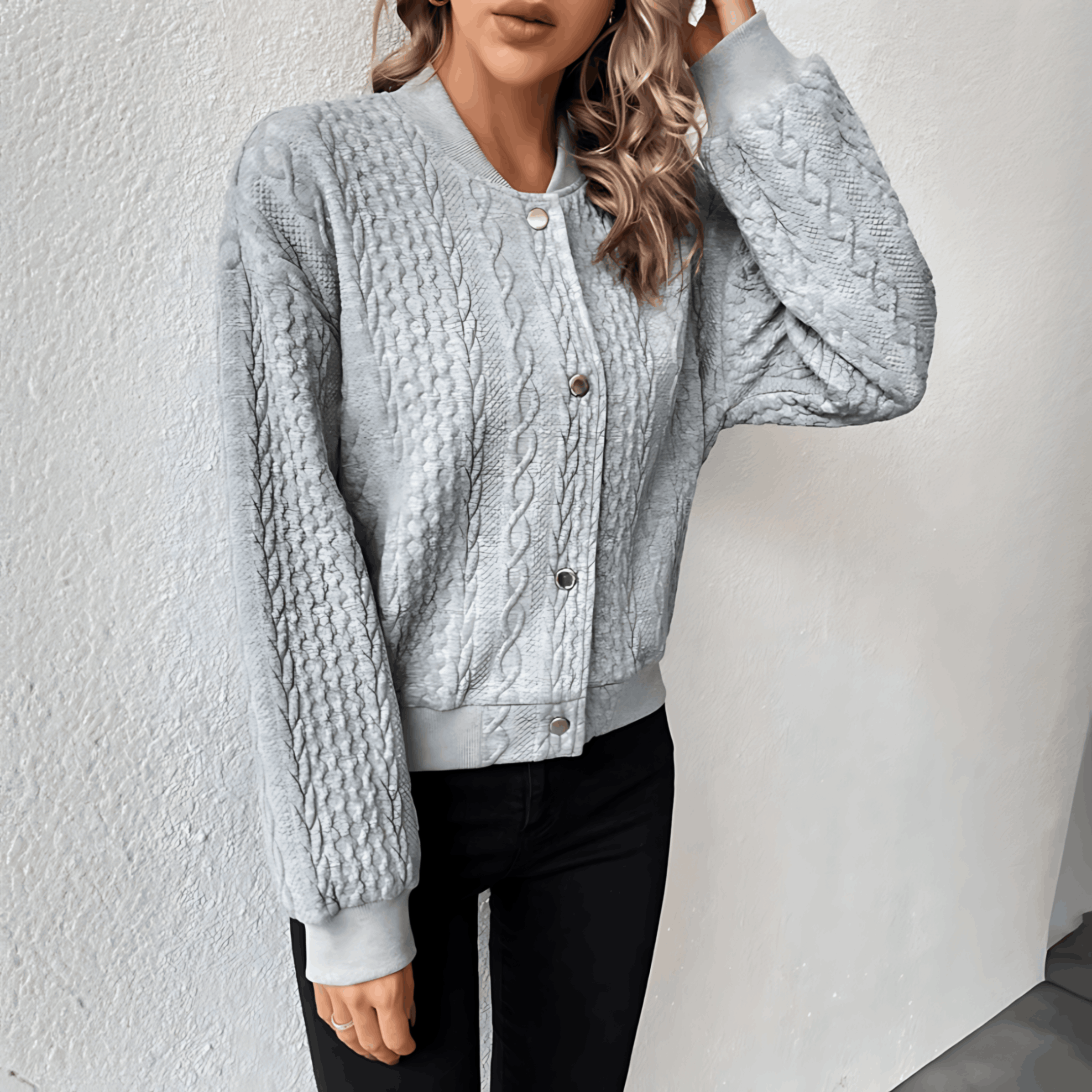 Valenzora | Bomber-Cardigan für Damen mit Knöpfen