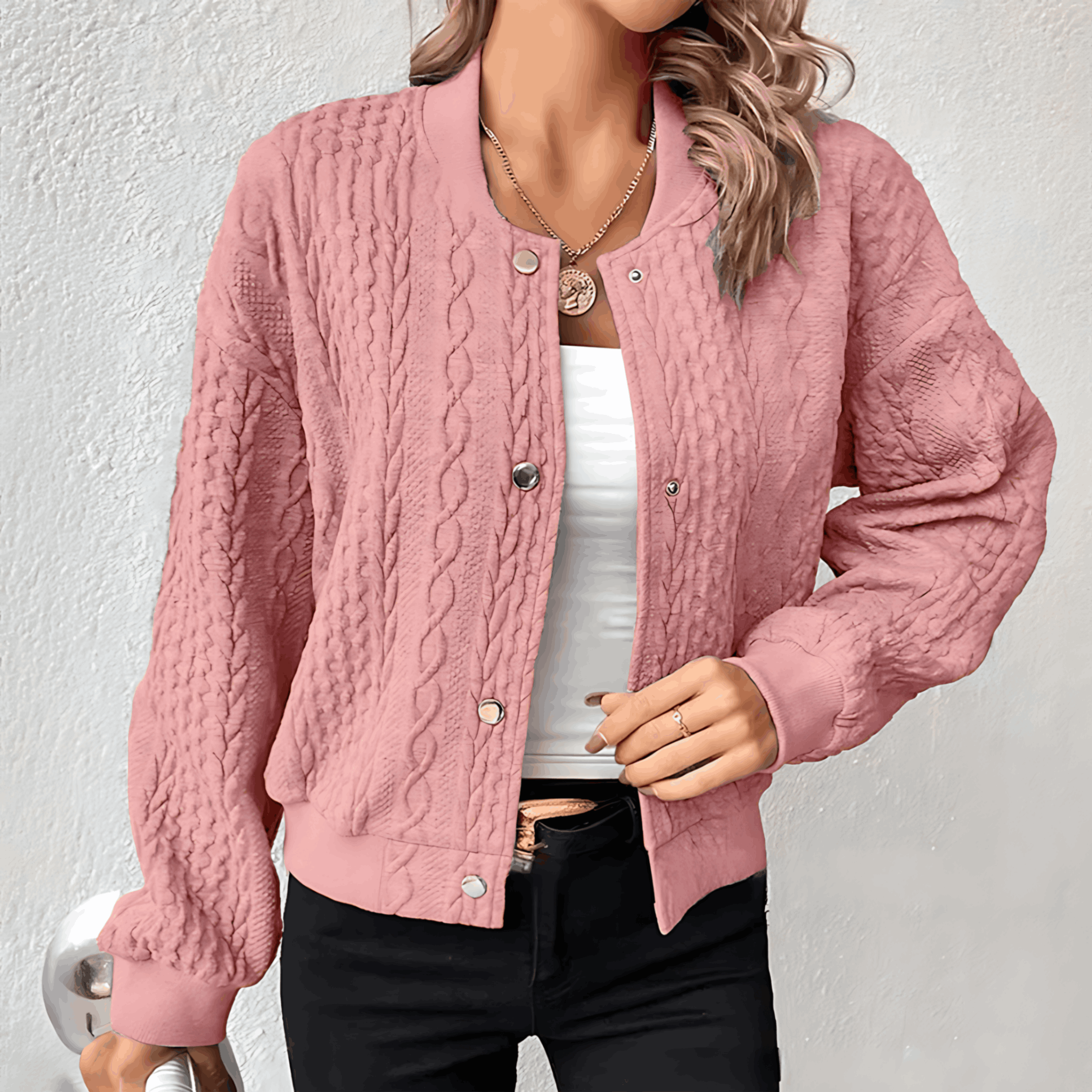 Valenzora | Bomber-Cardigan für Damen mit Knöpfen