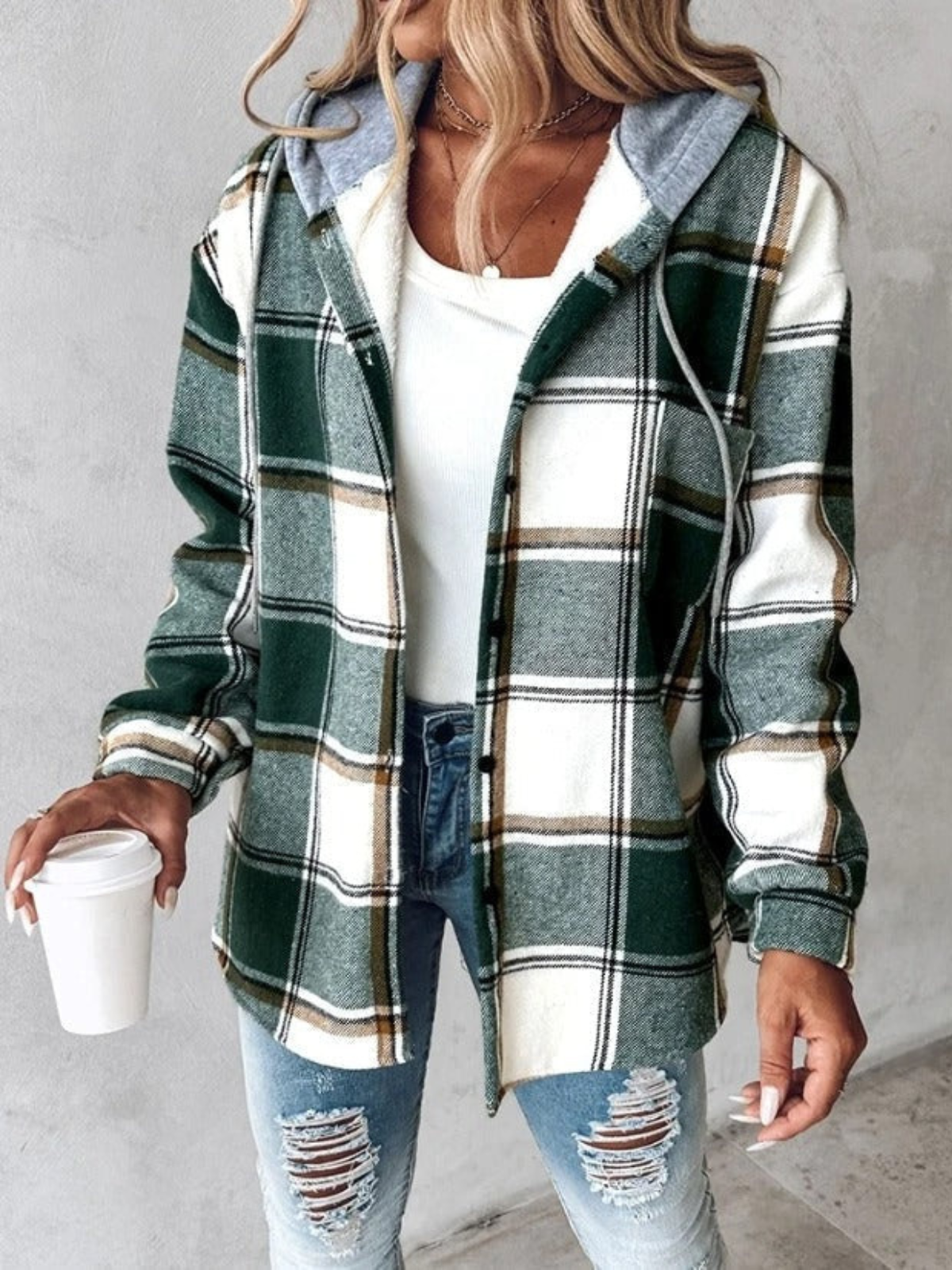 Valenzora | Classic plaid hoodie style for women