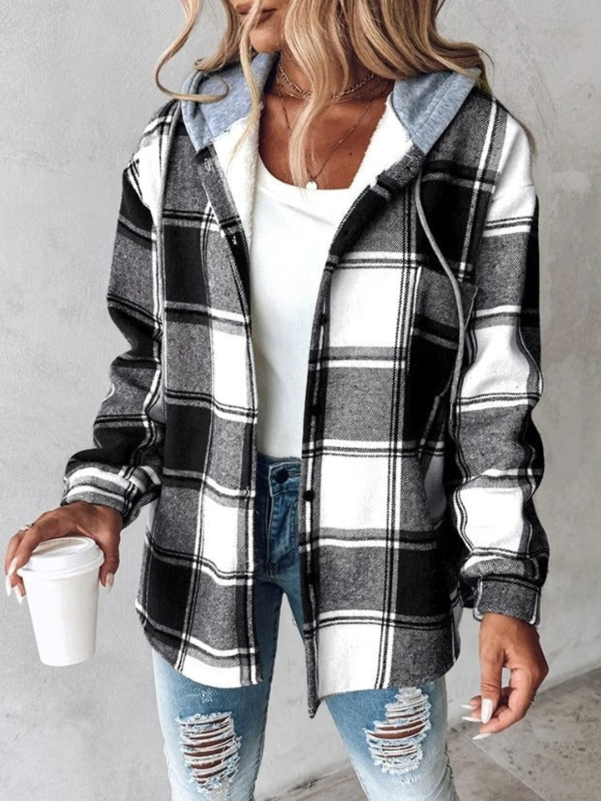 Valenzora | Classic plaid hoodie style for women