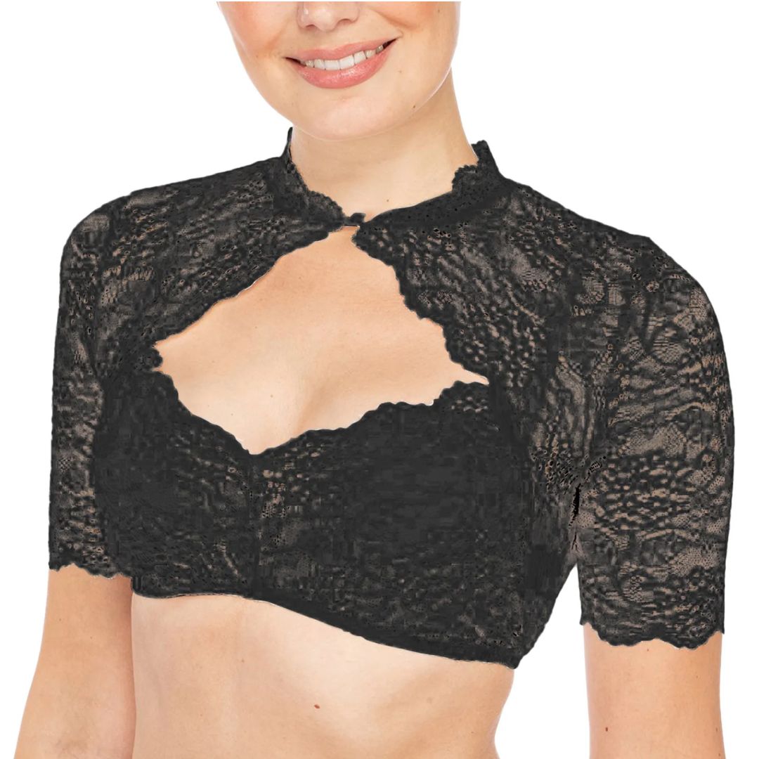 Valenzora | Dirndl blouse with lace pattern and seductive neckline for Oktoberfest