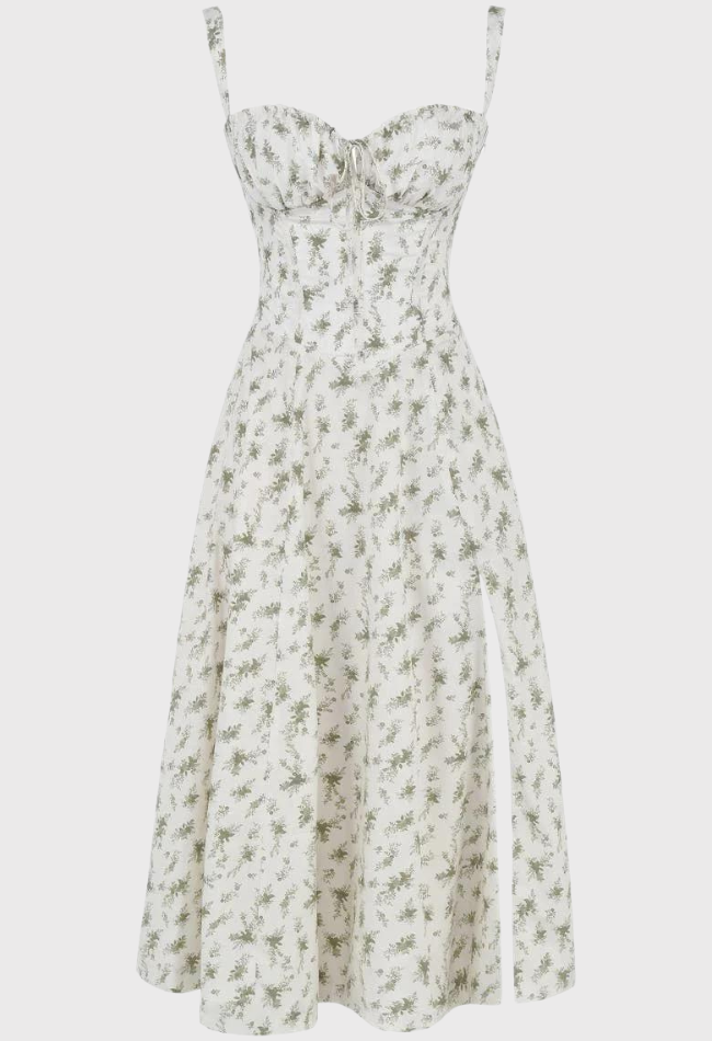 Carmea™ Floral Bustier Dress with Waist Shaping